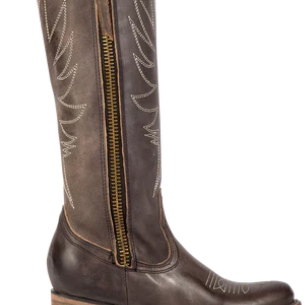 NWT Freebird Whisper Distressed Dark BrownLeather Boots - Picture 4 of 12